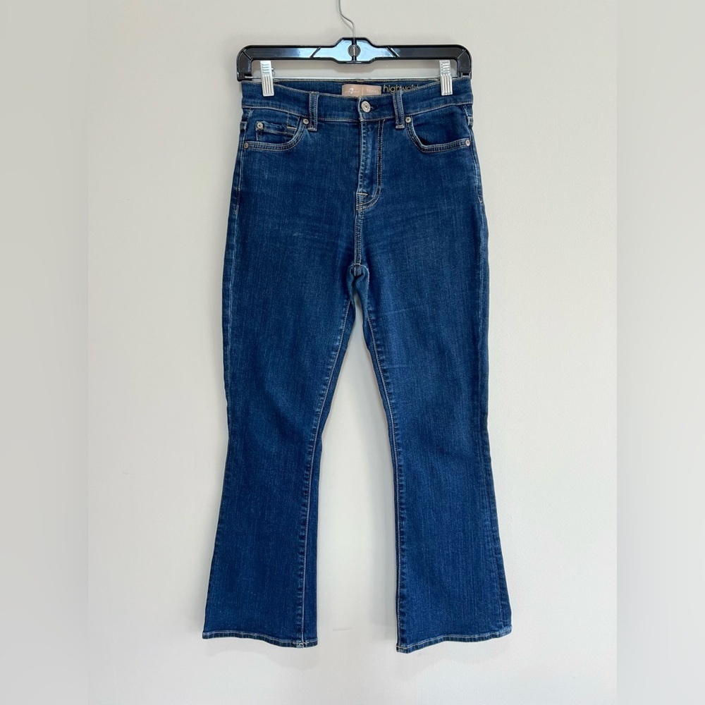 7 for All Mankind b(air) High Waist Slim Kick Denim Jeans, Dark Indigo Blue, 25